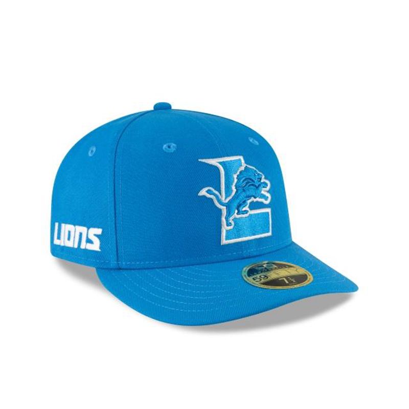 NFL Detroit Lions Logo Mix Low Profile 59Fifty Fitted (MLV5163) - Blue New Era Caps